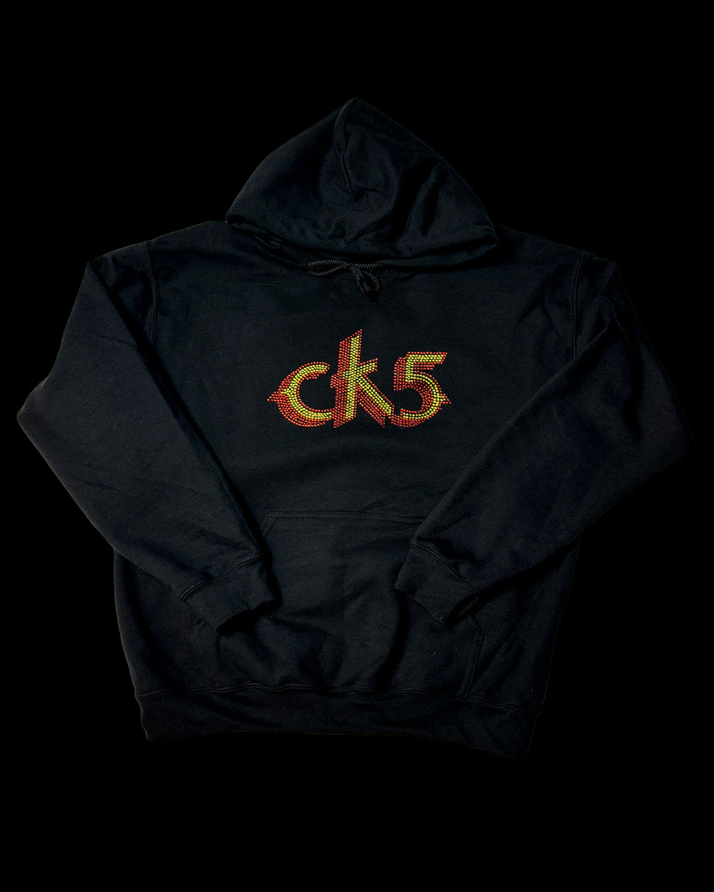 Black hoodie with 'CK5' logo on a dark background