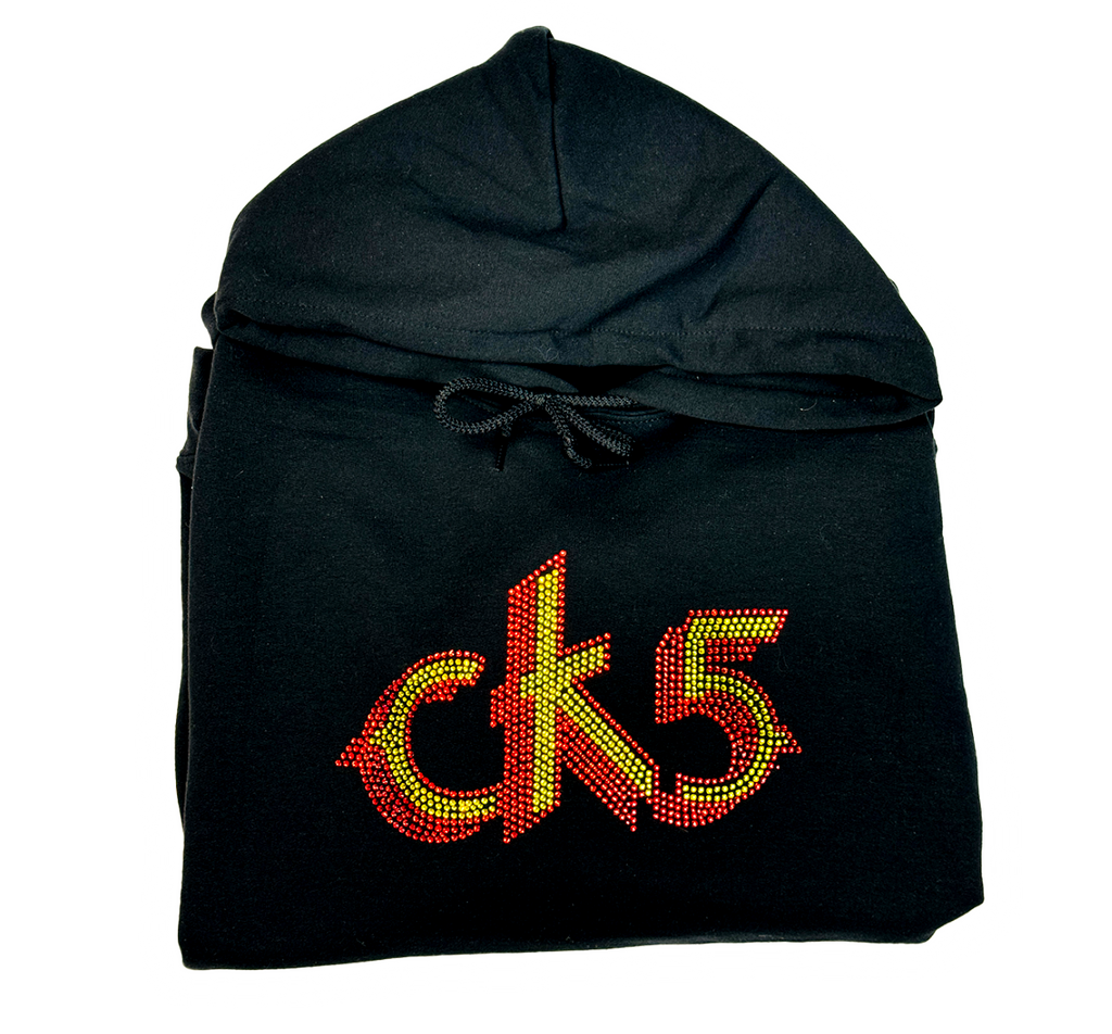 CK5 RHINESTONE HOODED SWEATSHIRT
